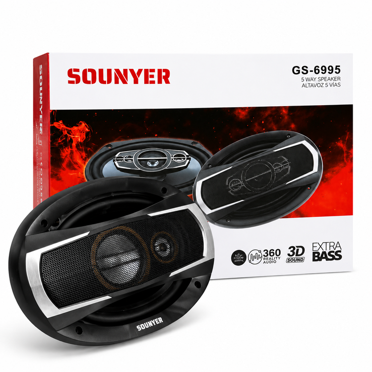 بلندگو بیضی خودرو سونیر SOUNYER GS-6995 سایز 6×9 اینچ پنج طرفه 3000 وات