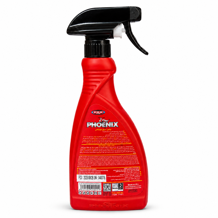 اسپری مایع براق کننده لاستیک خودرو فونیکس مدل Tire Shine حجم 600 میلیلیتر